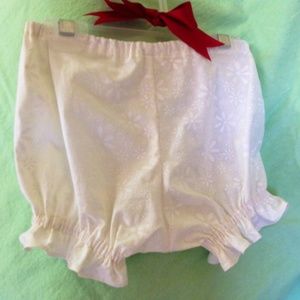 #36 White Cotton Bloomers 6-9 months, Handmade